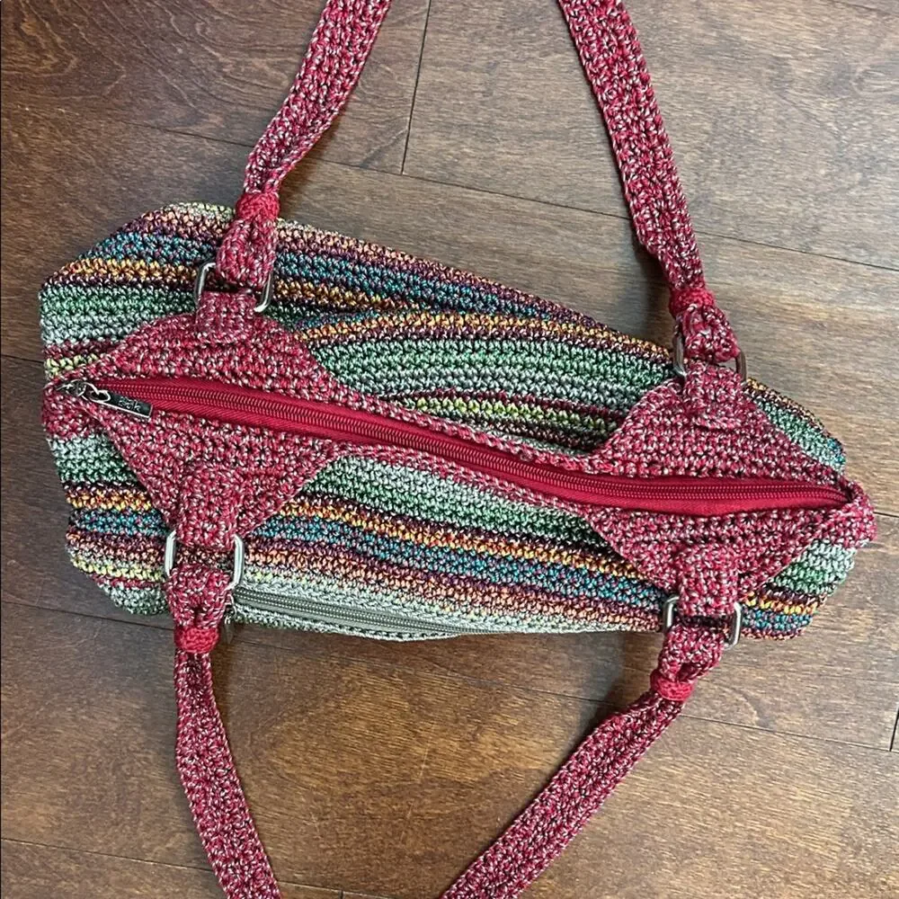 The Sak Gypsy Stripe Multicolored Crochet Shoulder Bag
